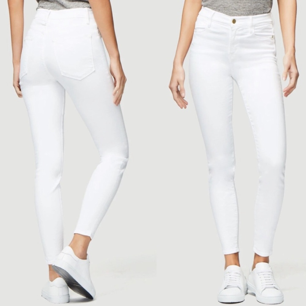 FRAME Denim Le Skinny De Jeanne Blanc White 26